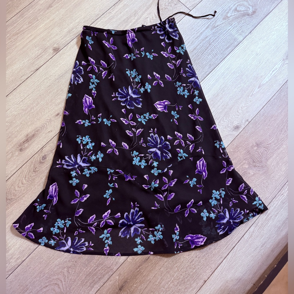 Maternity Floral Black and Purple Women's Skirt